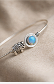 Adjustable German Silver Opal Elephant Bracelet