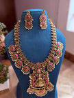 Antique Jadavu Kundan Lakshmi Long Haram Set