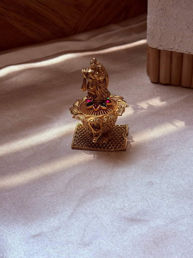 Antique Radha Krishna Kumkum Box