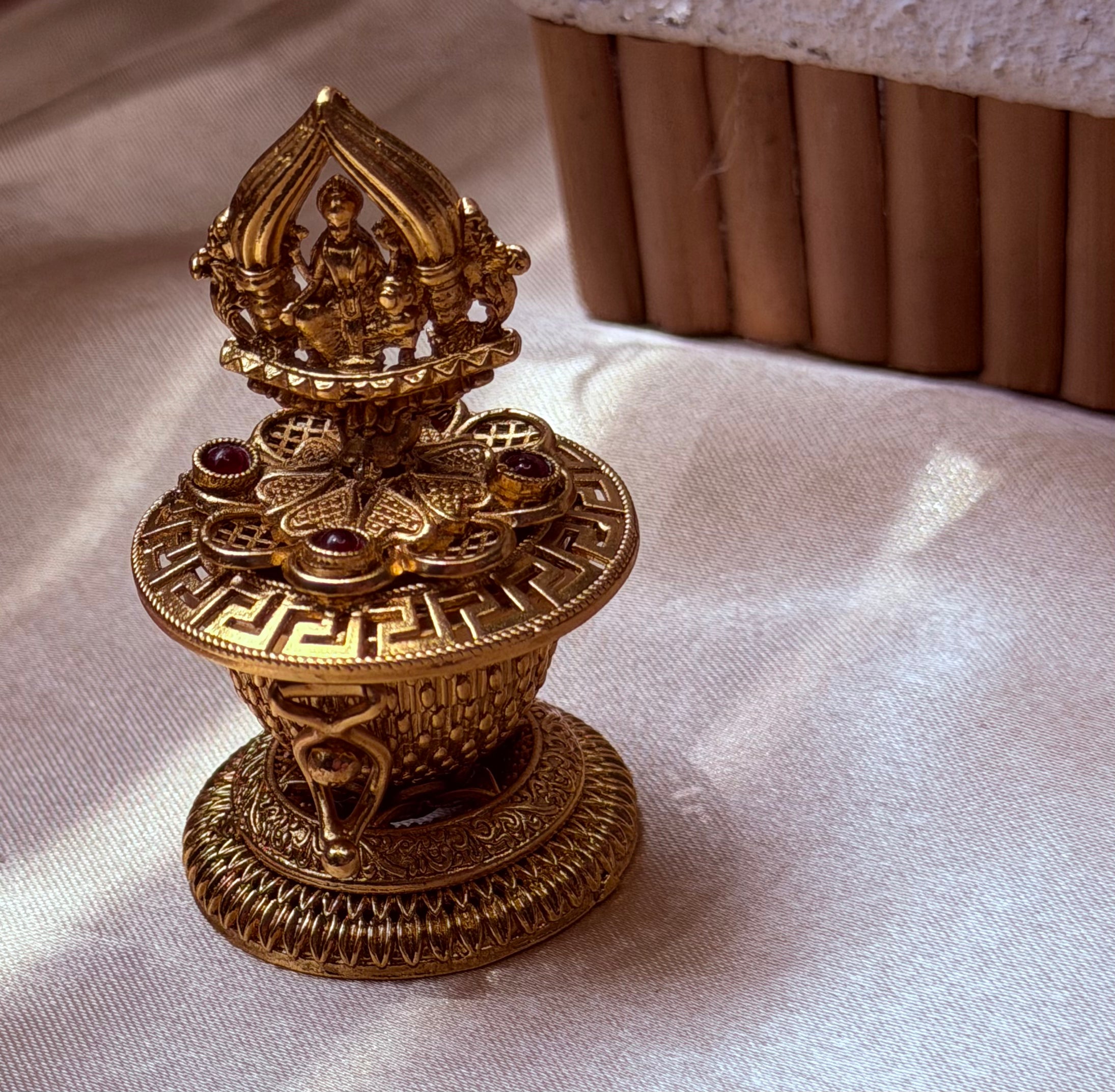 Antique Lakshmi Temple Art Sindoor Box