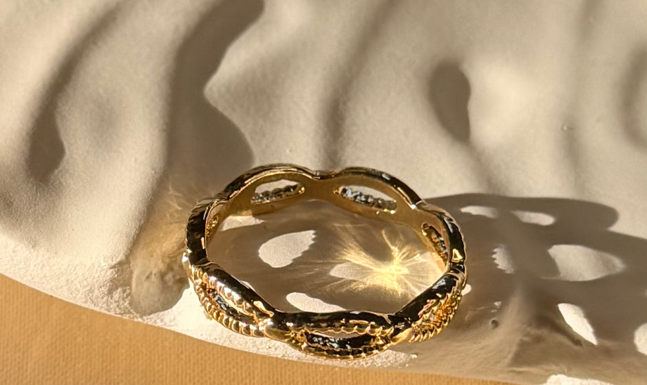 Elegant Gold Textured Ring ✨