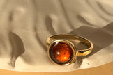 Elegant Amber Stone Gold Ring ✨