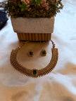 Emerald Beaded Choker Necklace Set
