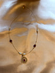 Ruby Pearl Drop Pendent Invisible Chain
