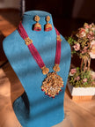 Antique Gold Temple Pendent Necklace Set