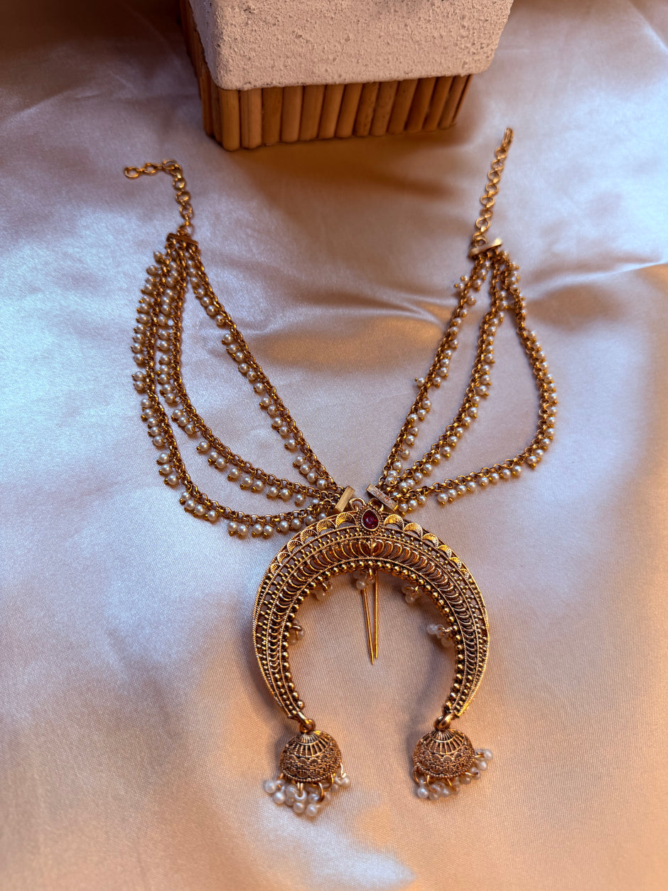 Traditional Gold Jadau Hair Pin