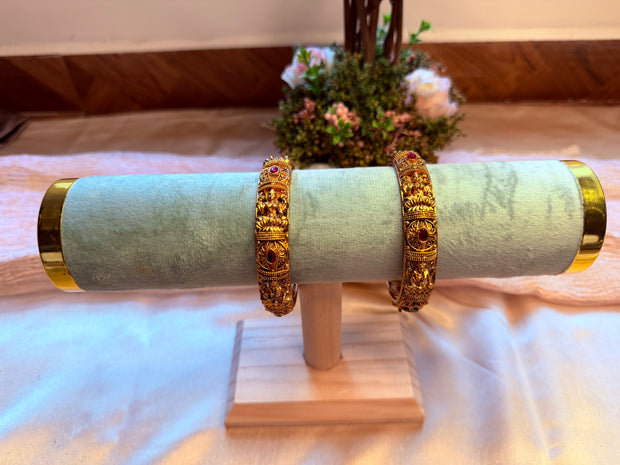 Antique Ruby Temple Design Bangles