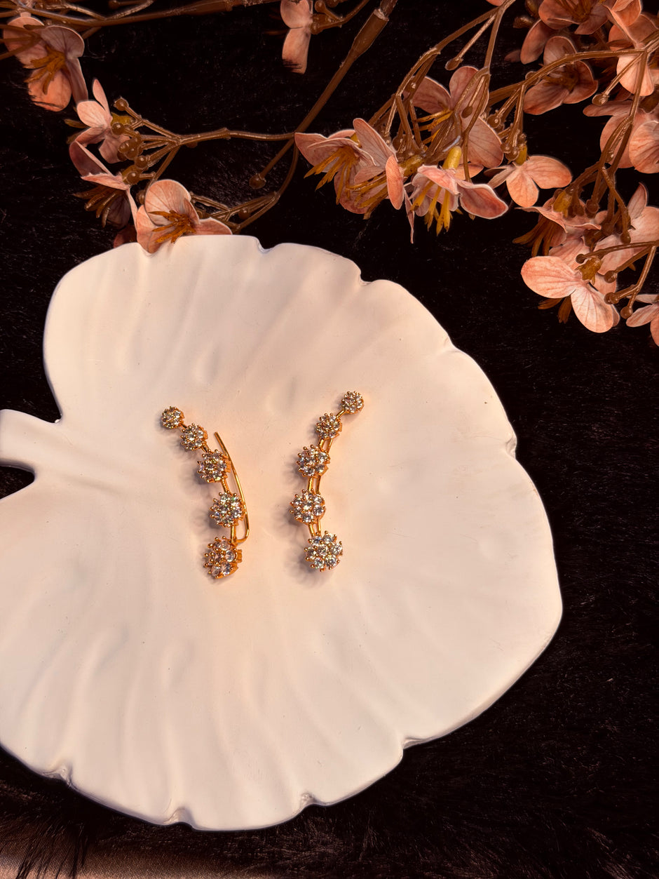 Sparkling Floral Vine Ear Cuff