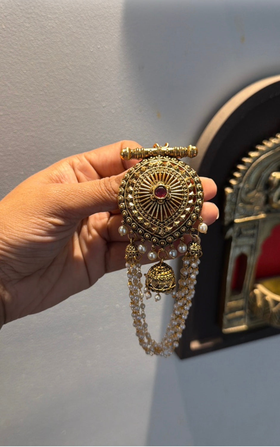Antique Ruby Jadau Juda Pin
