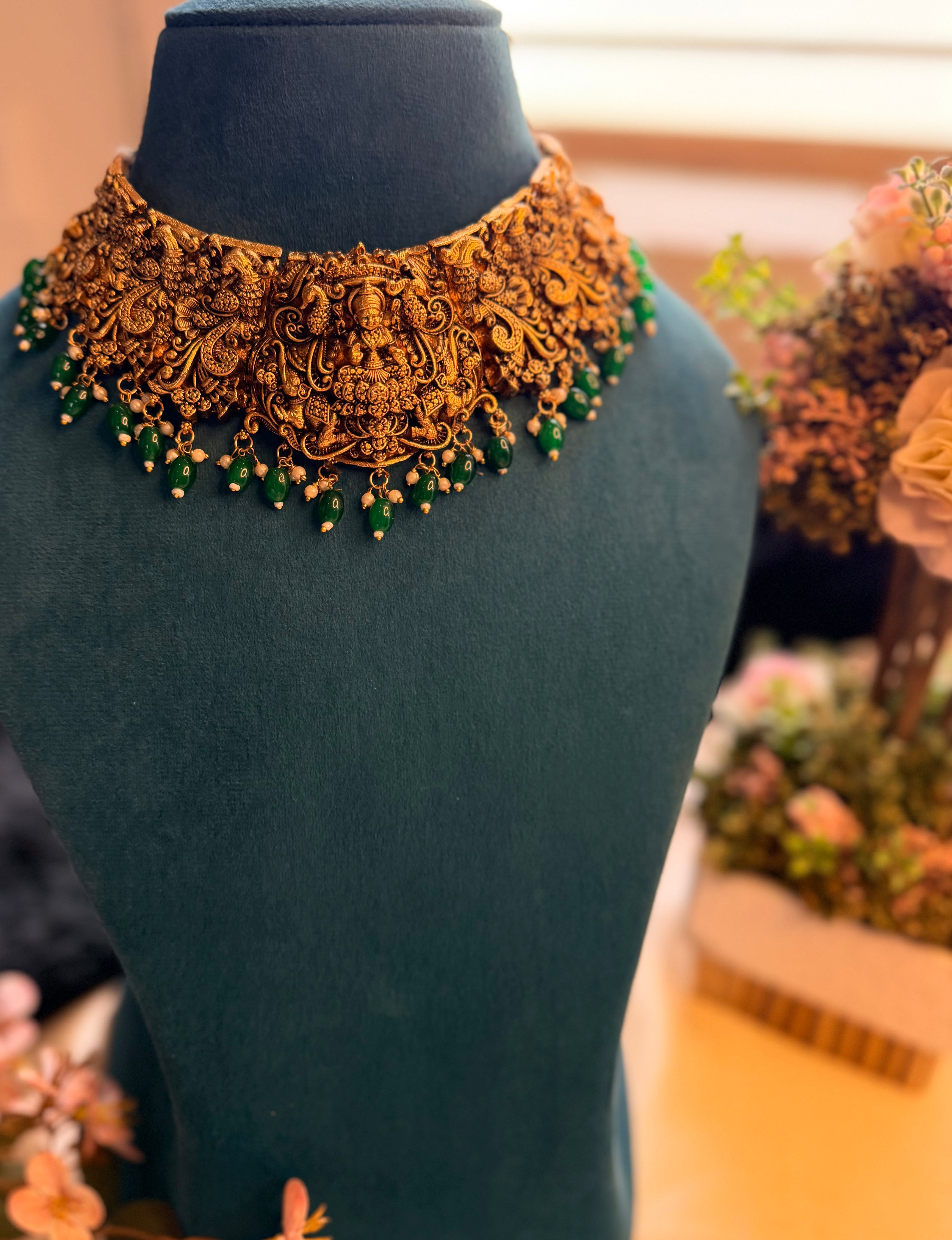Grand Lakshmi Peacock Temple Jewellery Set