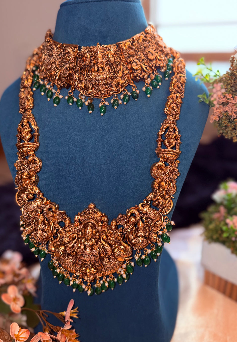 Grand Lakshmi Peacock Temple Jewellery Set