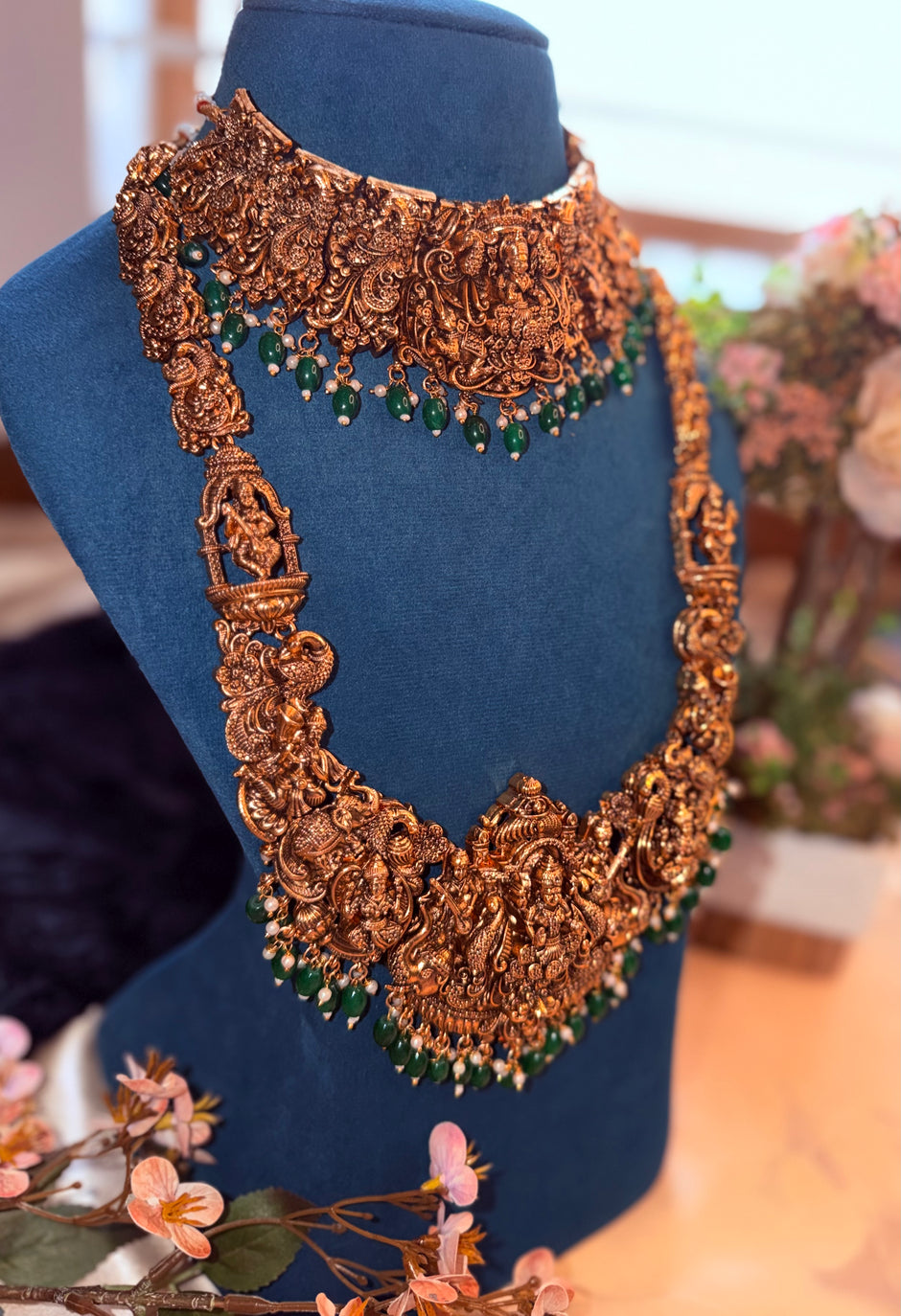 Grand Lakshmi Peacock Temple Jewellery Set