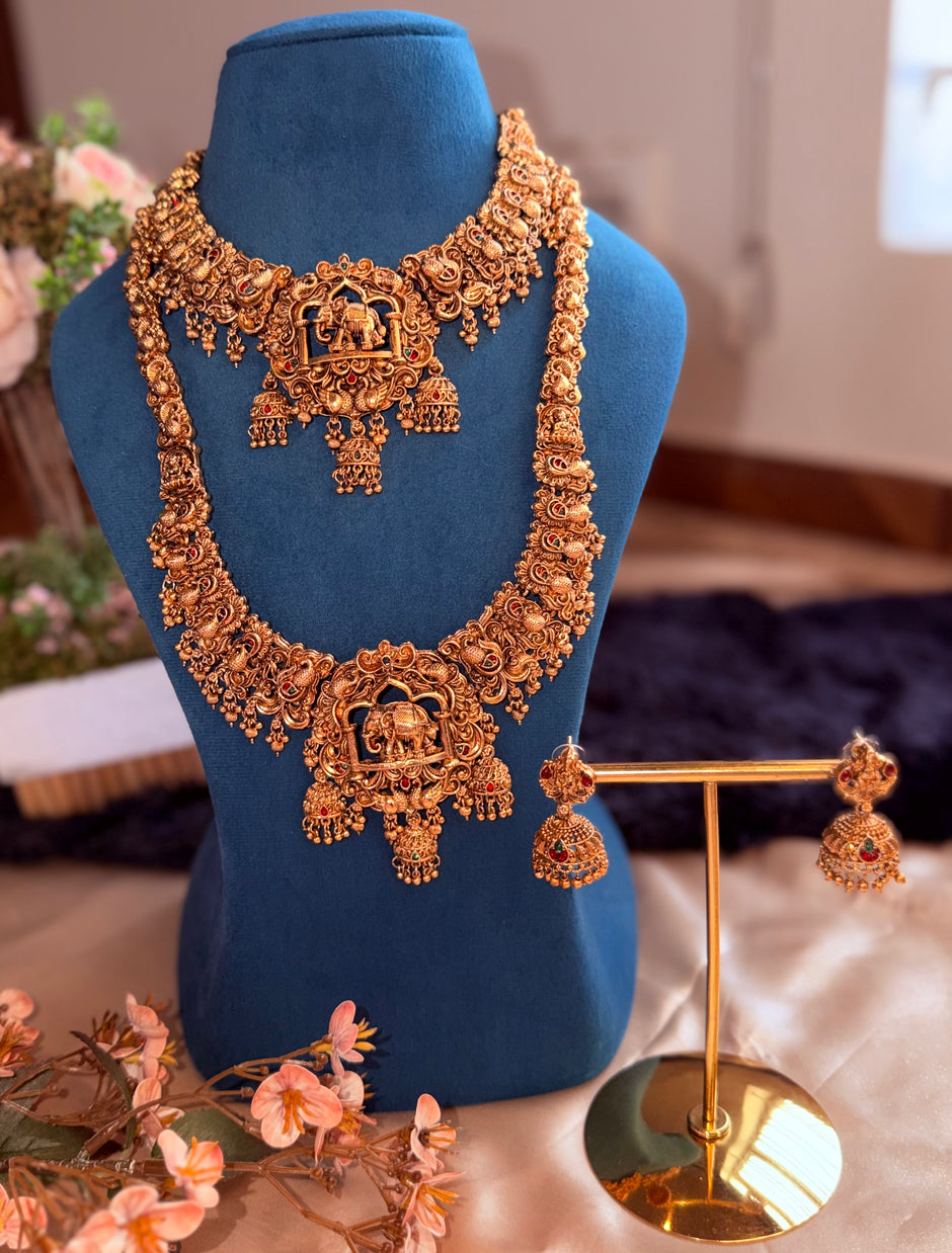 Grand Elephant Temple Jewellery Set