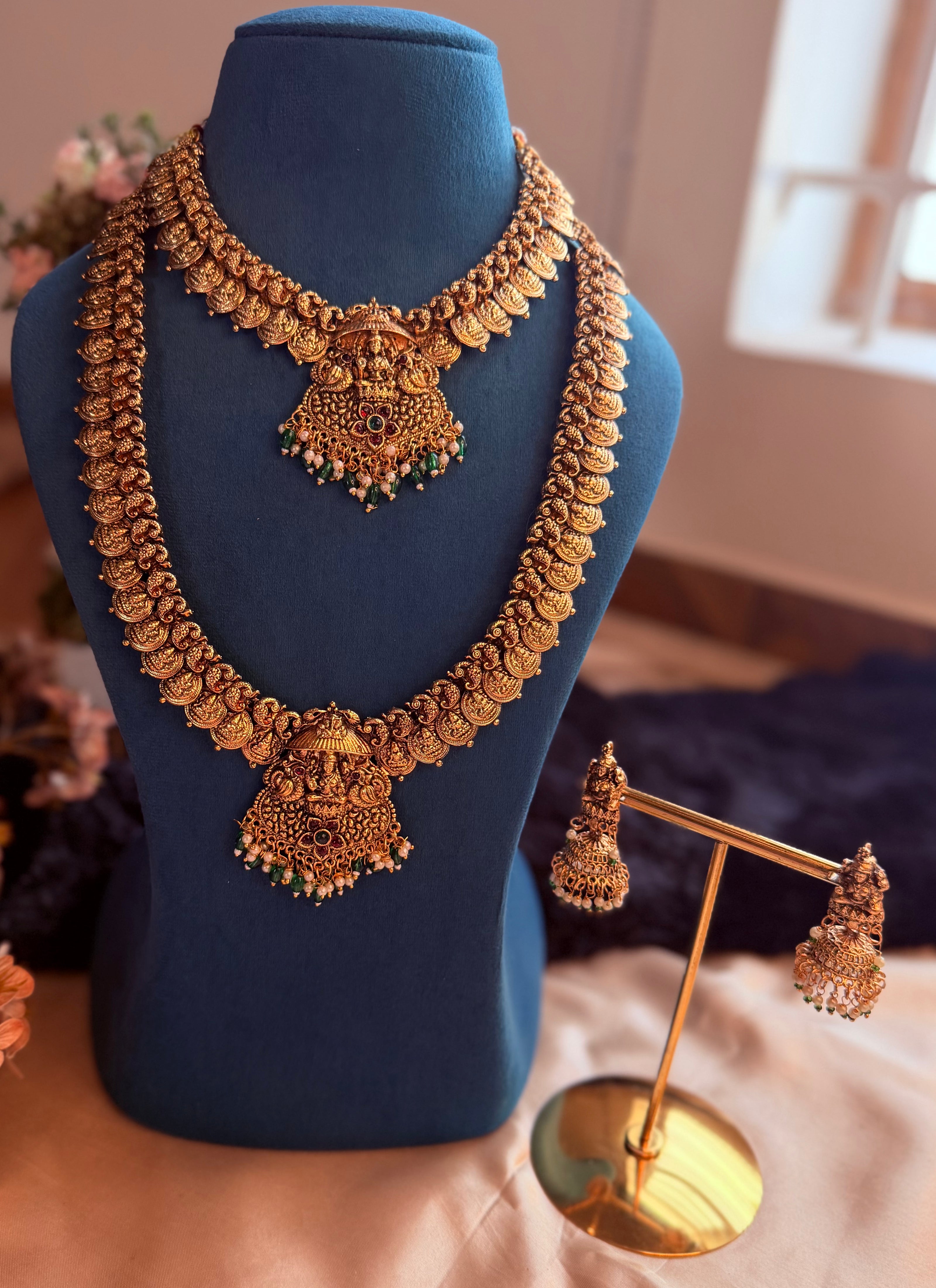 Grand Lakshmi Coin Haram and Necklace Set