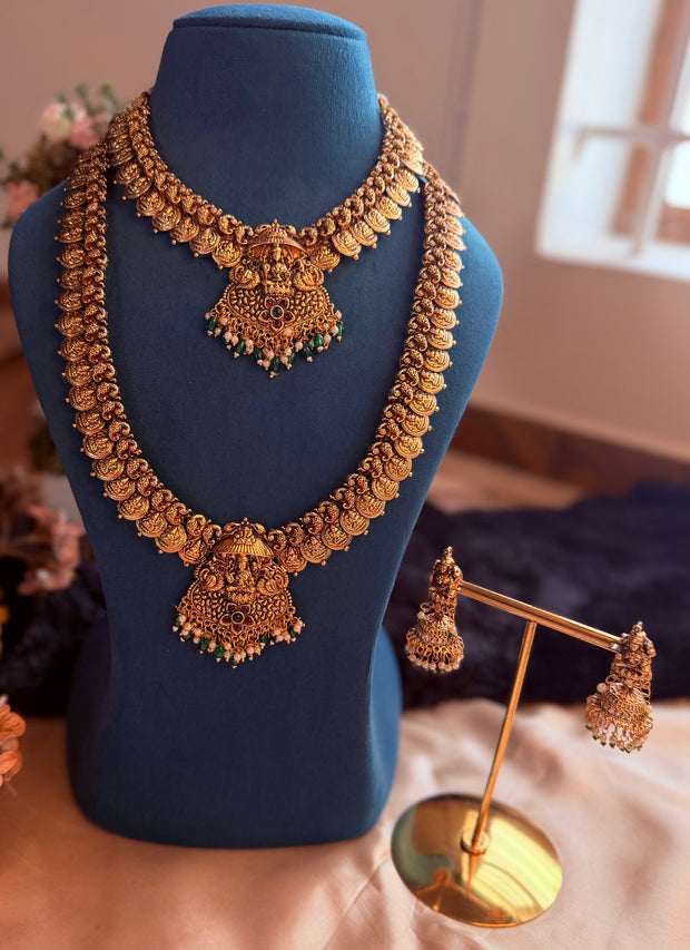 Grand Lakshmi Coin Haram and Necklace Set