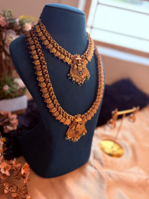 Grand Lakshmi Coin Haram and Necklace Set
