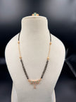 Elegant Sage Green stone Mangalsutra Chain & Ring Set