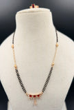 Elegant Red Stone Mangalsutra Chain & Ring Set