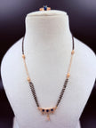 Elegant Blue Stone Mangalsutra Chain & Ring Set