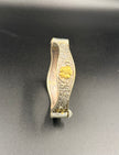 German Silver Floral Screw-Type Kada Bangle