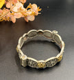 German Silver Floral Screw-Type Kada Bangle