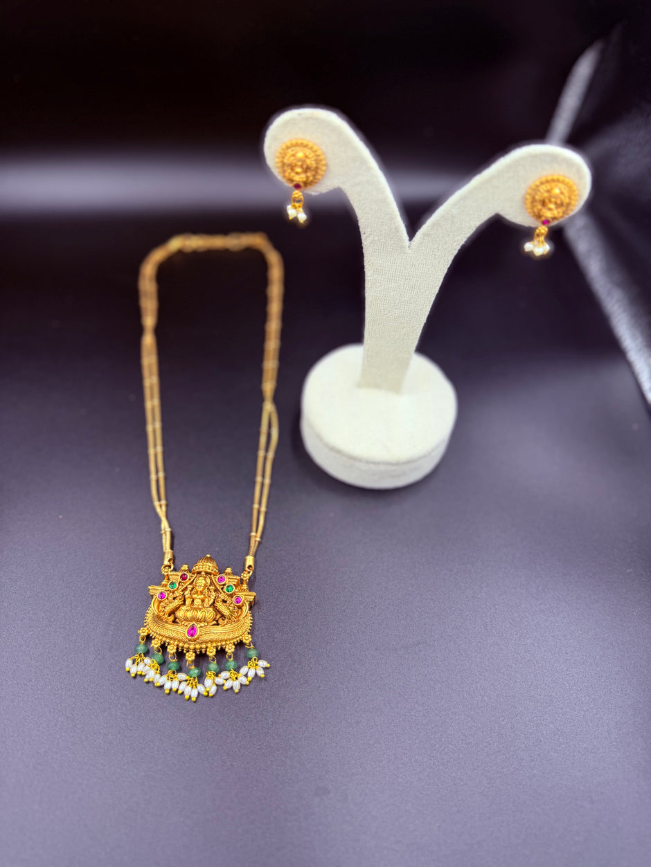 Royal Beaded Lakshmi Neck Set