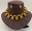 Antique Gold Paisley Necklace Set with Earrings