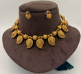 Antique Gold Paisley Necklace Set with Earrings