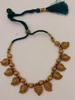 Antique Gold Paisley Necklace Set with Earrings