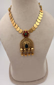 Antique Gold Coin Necklace with Temple Pendant