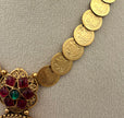 Antique Gold Coin Necklace with Temple Pendant
