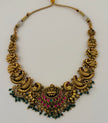 Antique Gold Lakshmi Peacock Temple Necklace Set