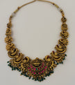 Antique Gold Lakshmi Peacock Temple Necklace Set