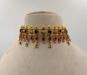Antique Gold Choker with Ruby and Emerald Stones