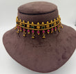 Antique Gold Choker with Ruby and Emerald Stones
