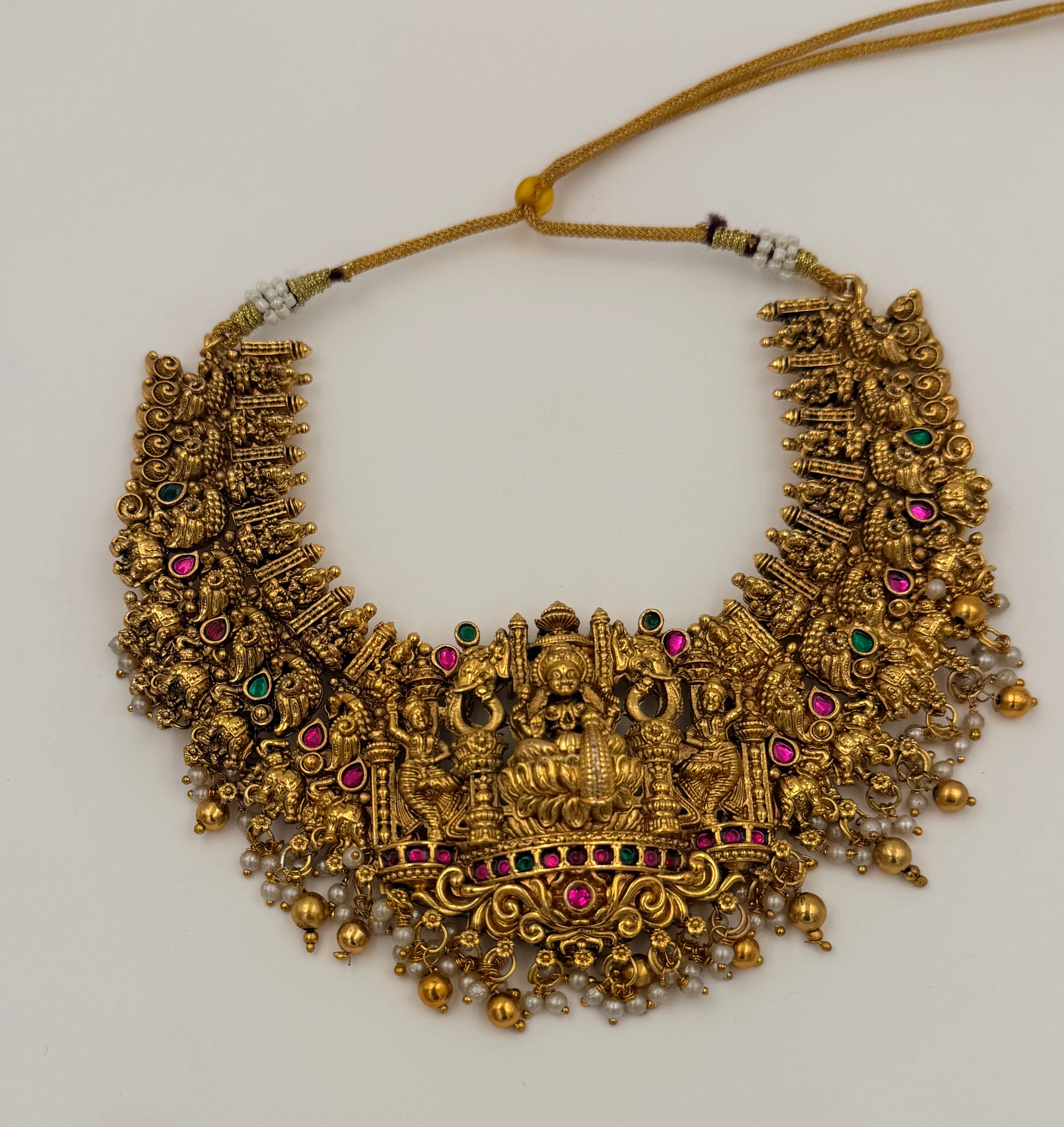 Premium Antique Gold Lakshmi Bridal Haram Set