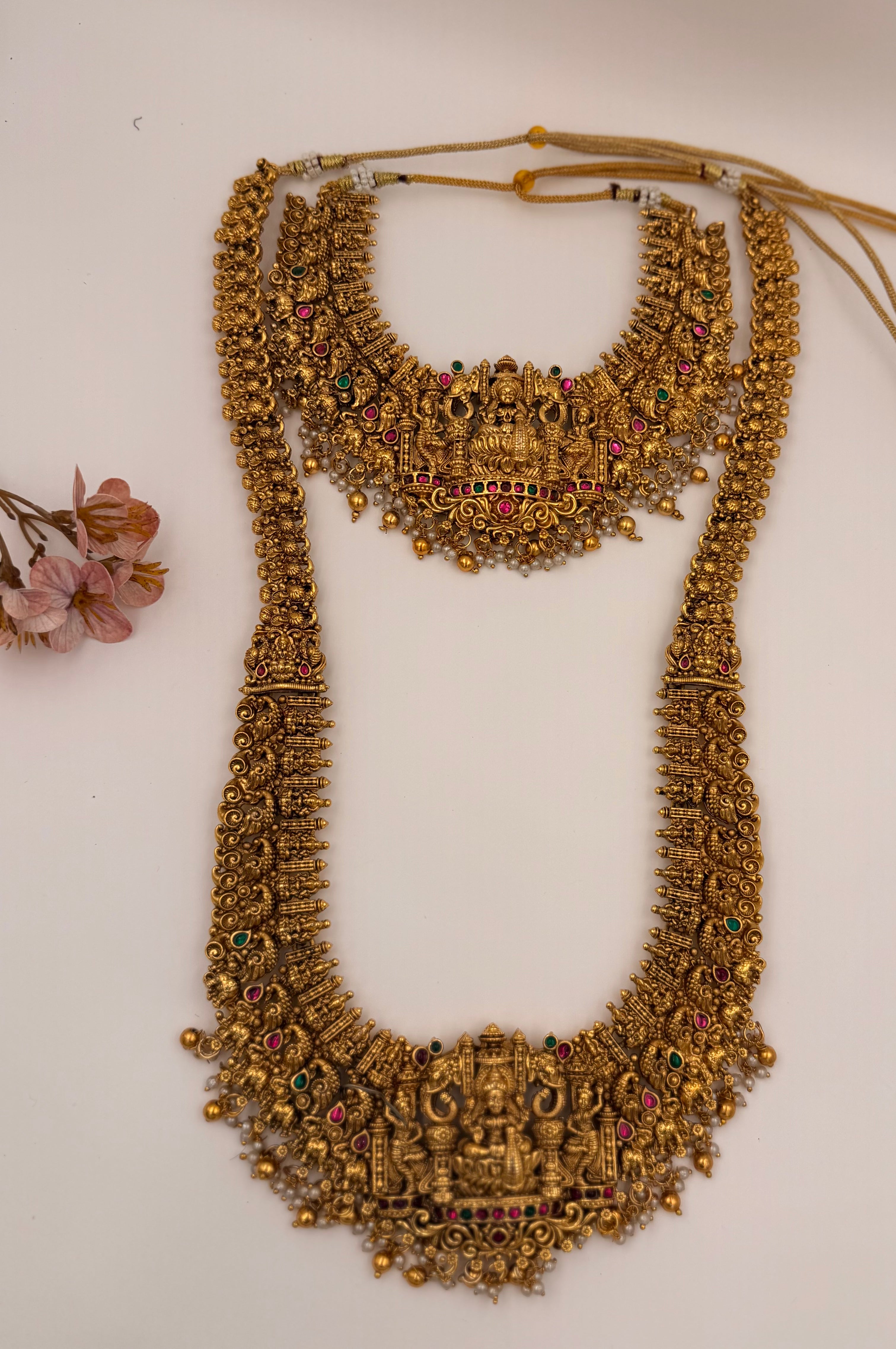 Premium Antique Gold Lakshmi Bridal Haram Set