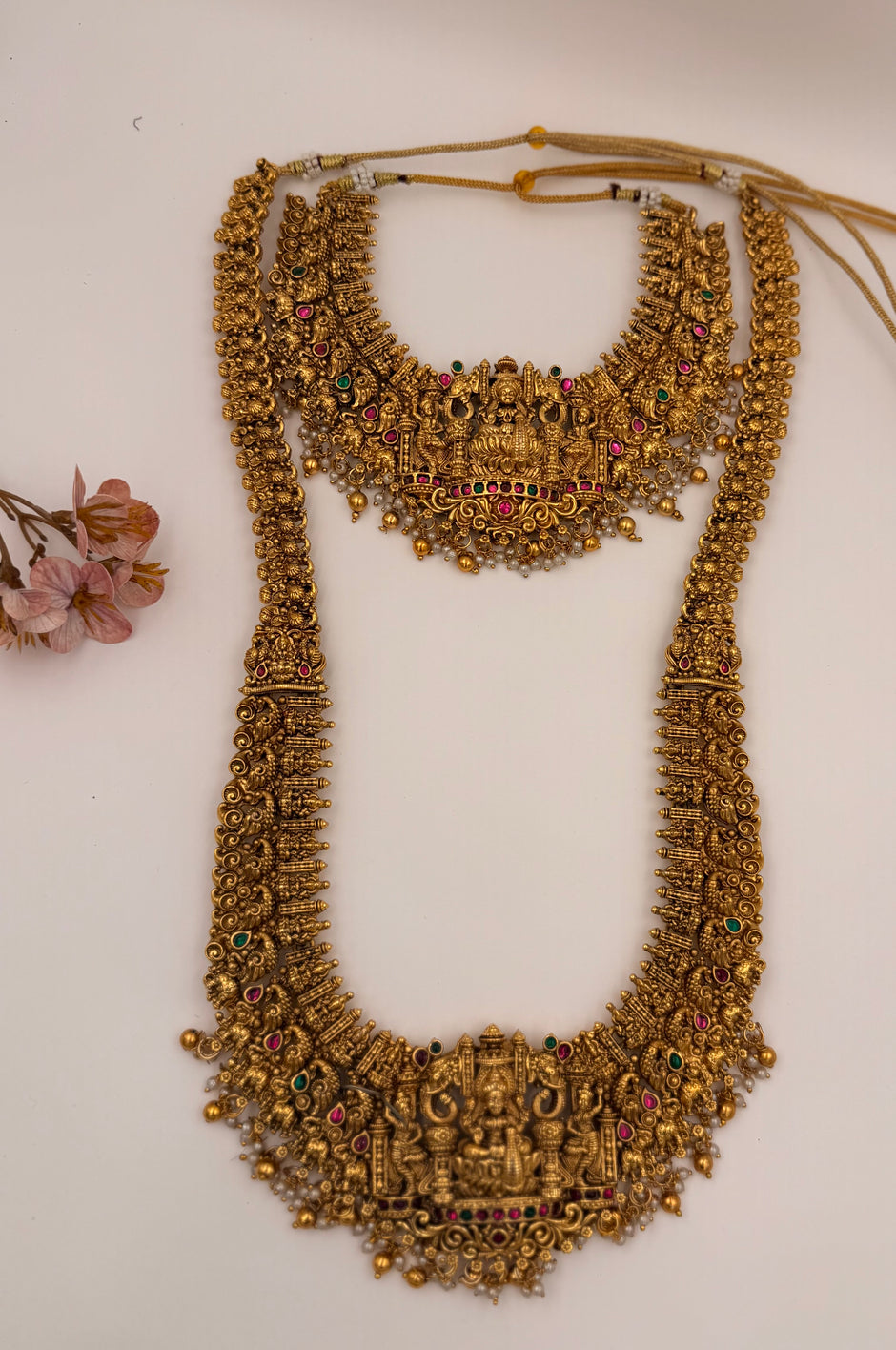Premium Antique Gold Lakshmi Bridal Haram Set