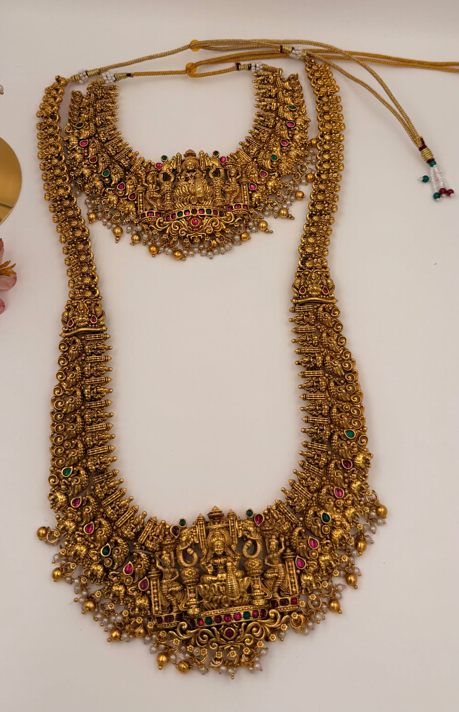 Premium Antique Gold Lakshmi Bridal Haram Set