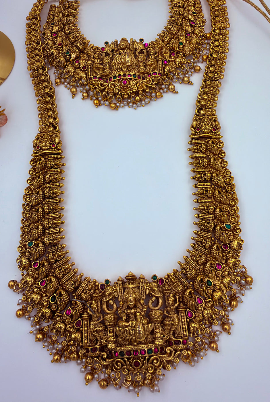 Premium Antique Gold Lakshmi Bridal Haram Set