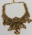 Antique Gold Lakshmi Bridal Haram Set with Matching Earrings