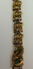 Antique Gold Lakshmi Bridal Haram Set with Matching Earrings