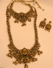 Antique Gold Lakshmi Bridal Haram Set with Matching Earrings
