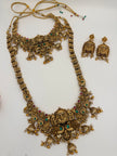 Antique Gold Lakshmi Bridal Haram Set with Matching Earrings