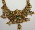 Antique Gold Lakshmi Bridal Haram Set with Matching Earrings