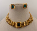 Emerald Beaded Choker Necklace Set