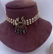 Emerald Peacock Silver-Tone Choker Set