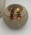 Traditional Floral Coin Choker Set with Matching Earrings