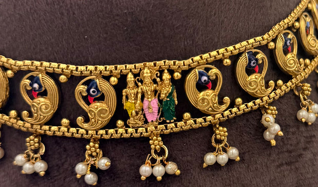 Ramar Seetha Temple Choker Set with Matching Earrings
