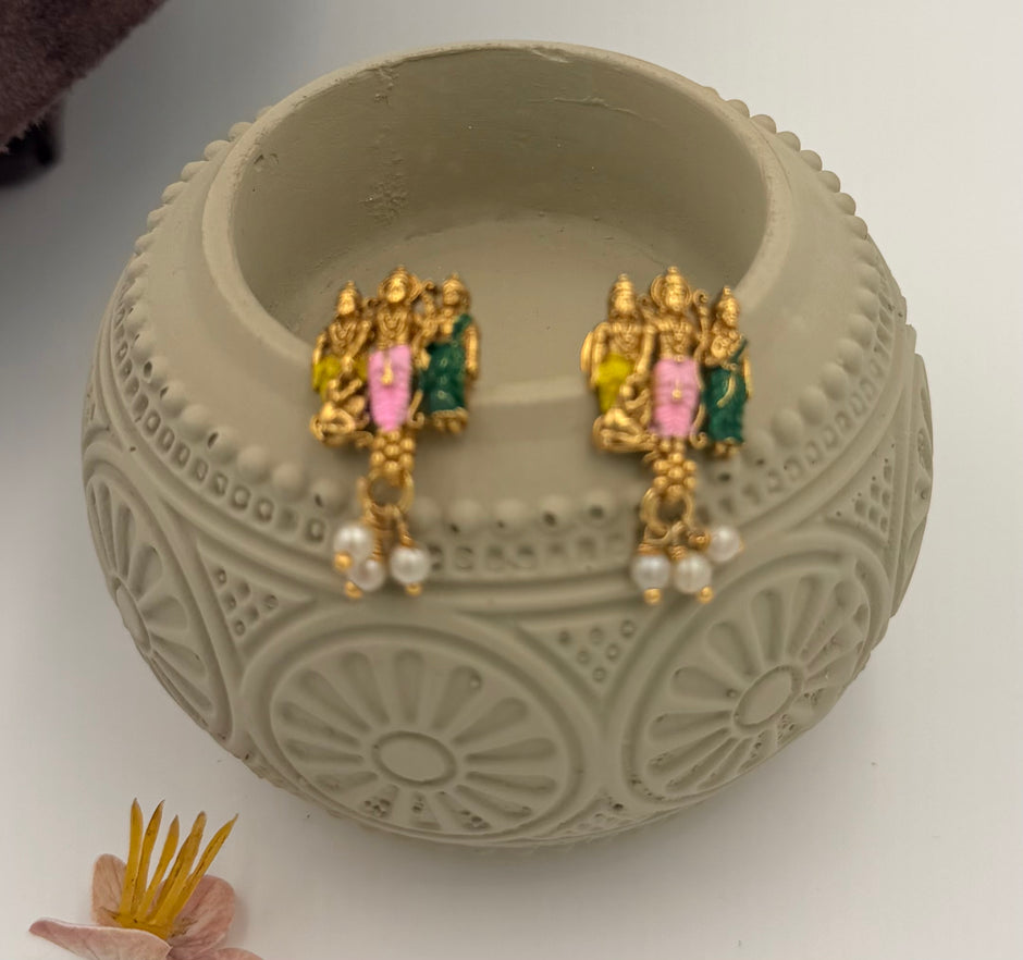 Ramar Seetha Temple Choker Set with Matching Earrings